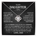 Heart Knot Pendant Necklace for Daughters - A Thoughtful Gift from Dad for Christmas 2024