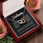 To My Soulmate Wife Christmas Gift Necklace Mother Girls Interlocking Heart Necklace Dropshipping Metal Necklace with Gift Box