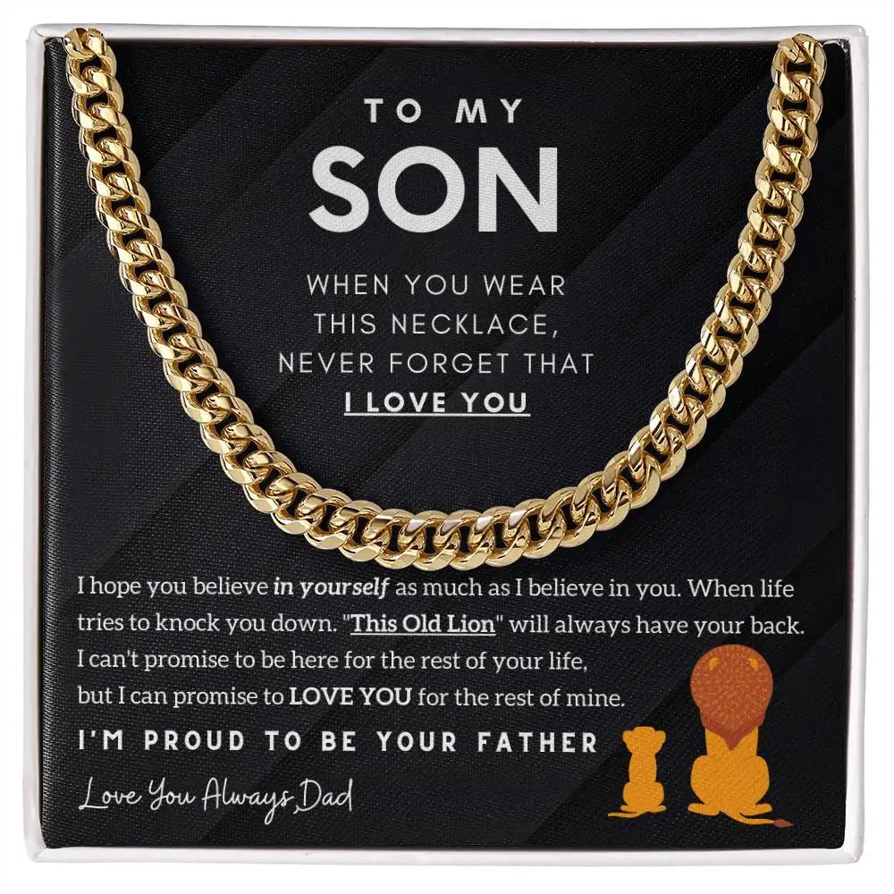 Stylish Stainless Steel Cuban Chain Necklace - The Perfect Gift for Your Son from Dad, Ideal for Birthdays and Anniversaries!