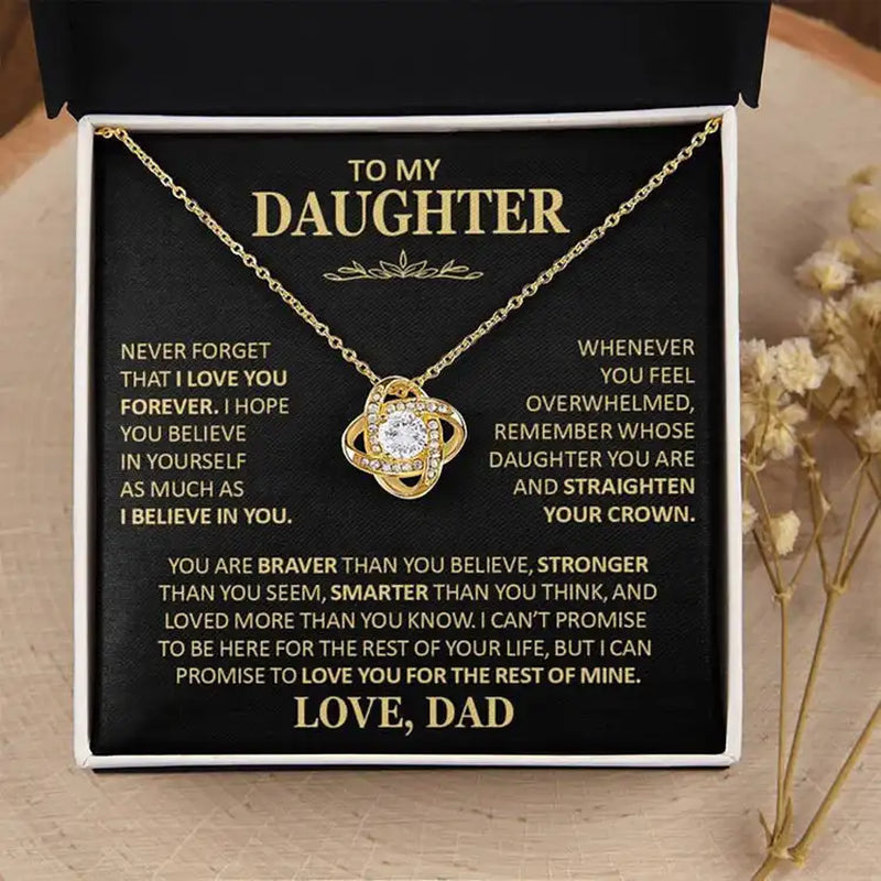 Heart Knot Pendant Necklace for Daughters - A Thoughtful Gift from Dad for Christmas 2024