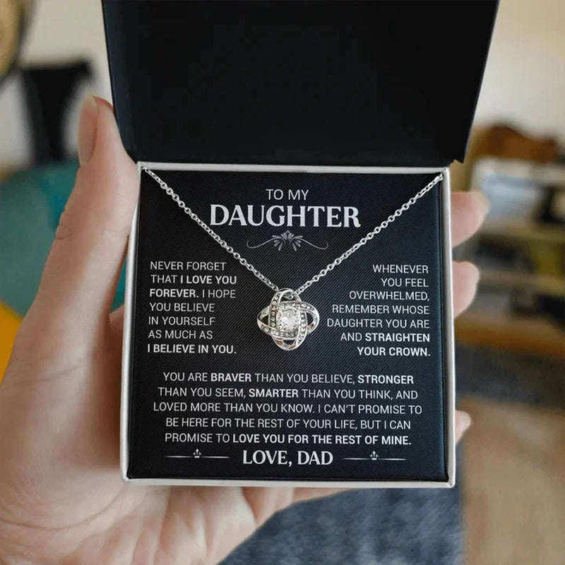 Heart Knot Pendant Necklace for Daughters - A Thoughtful Gift from Dad for Christmas 2024