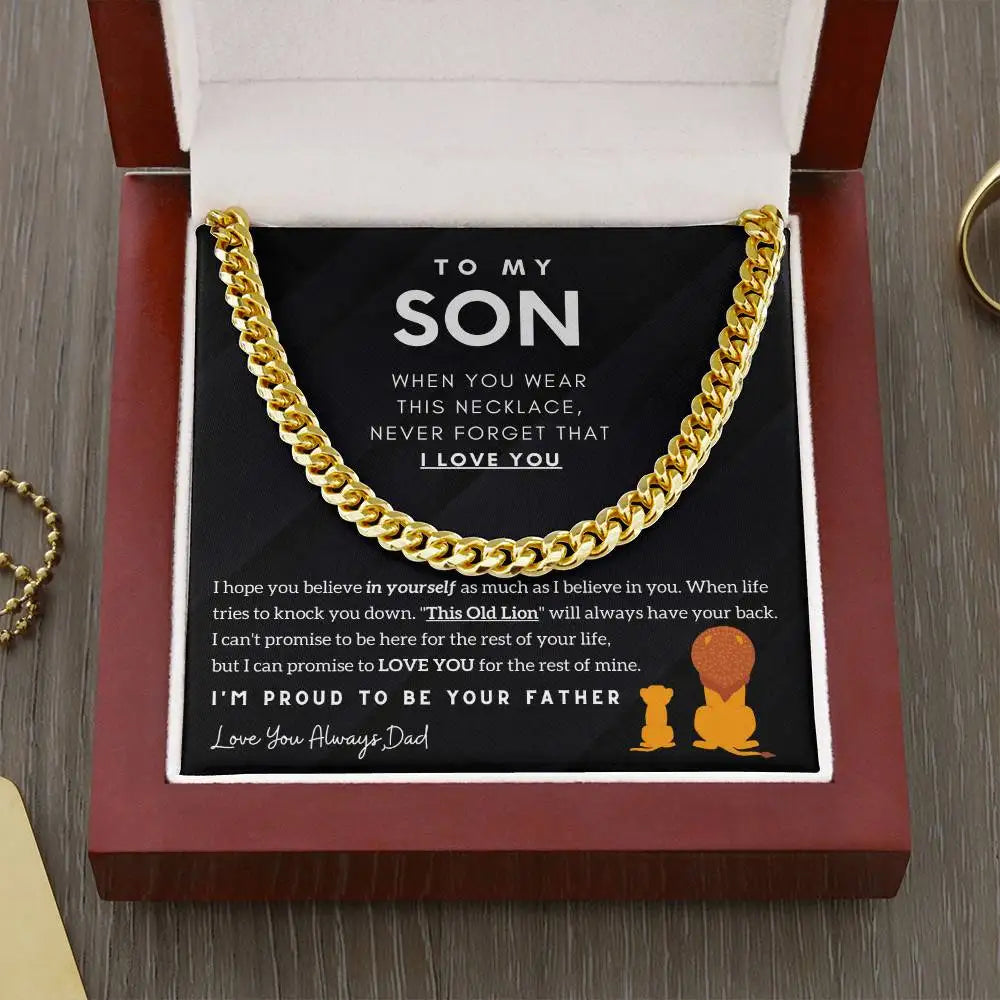 Stylish Stainless Steel Cuban Chain Necklace - The Perfect Gift for Your Son from Dad, Ideal for Birthdays and Anniversaries!