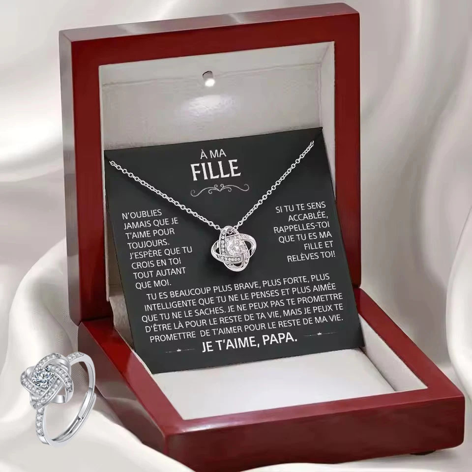 Heart Knot Pendant Necklace for Daughters - A Thoughtful Gift from Dad for Christmas 2024