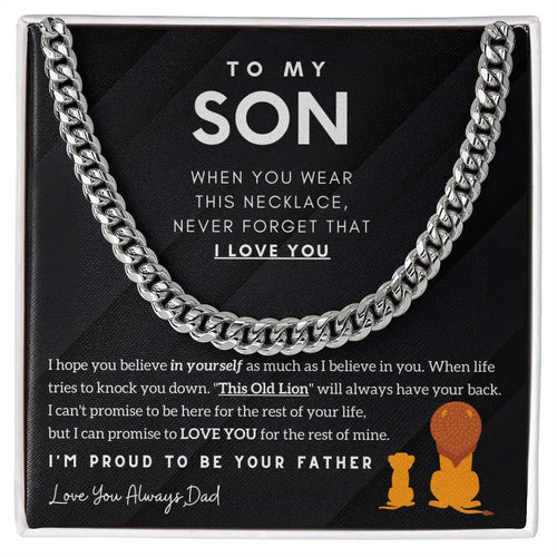 Stylish Stainless Steel Cuban Chain Necklace - The Perfect Gift for Your Son from Dad, Ideal for Birthdays and Anniversaries!