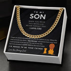 Stylish Stainless Steel Cuban Chain Necklace - The Perfect Gift for Your Son from Dad, Ideal for Birthdays and Anniversaries!