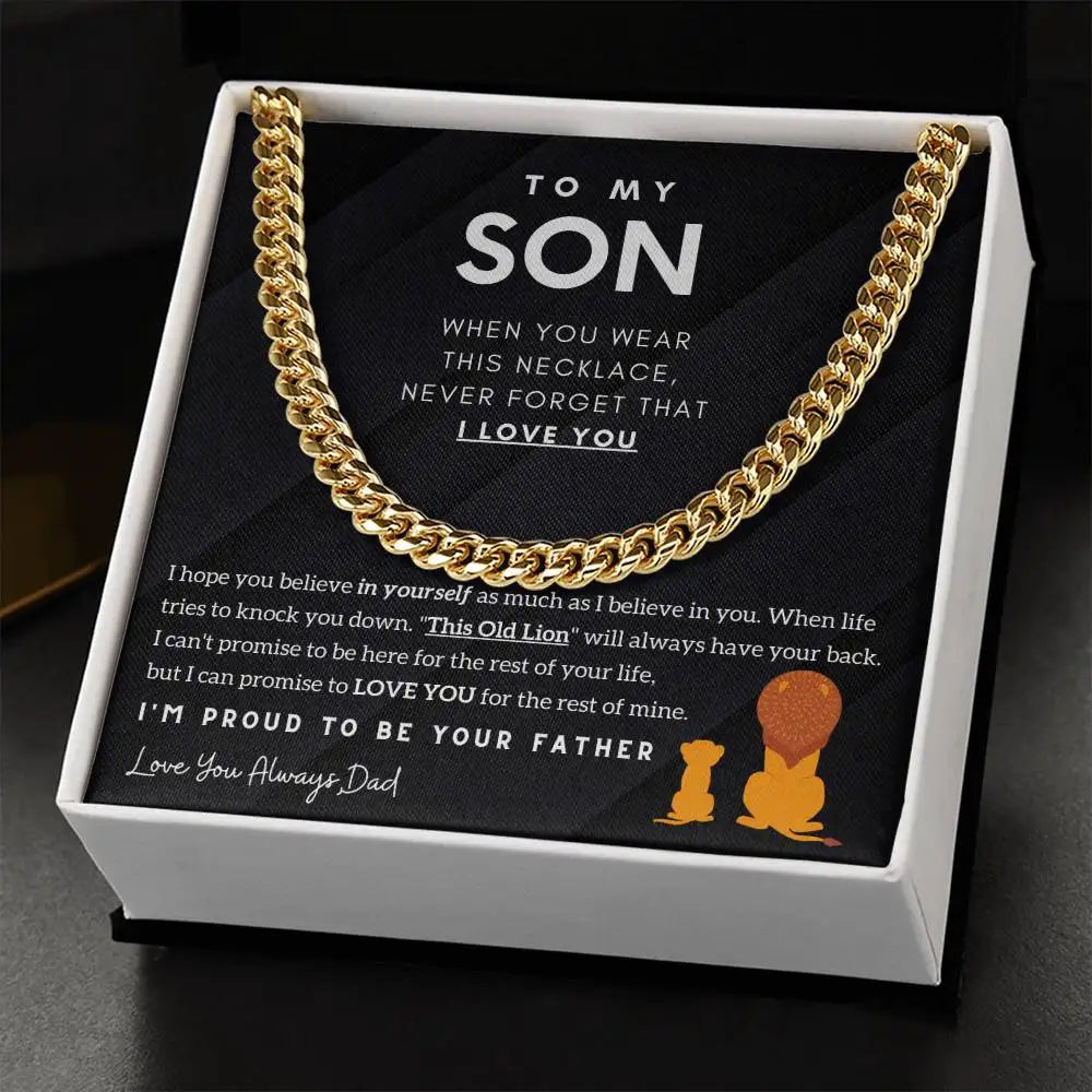 Stylish Stainless Steel Cuban Chain Necklace - The Perfect Gift for Your Son from Dad, Ideal for Birthdays and Anniversaries!