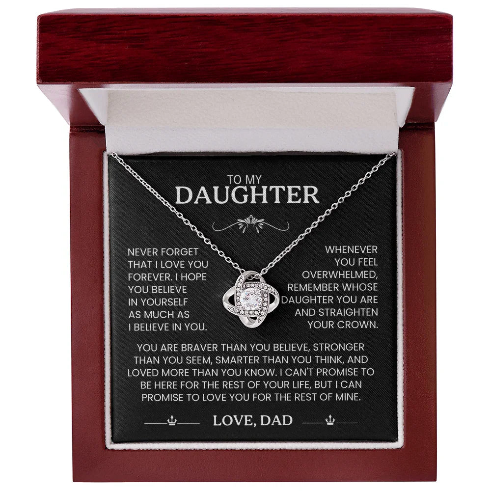Heart Knot Pendant Necklace for Daughters - A Thoughtful Gift from Dad for Christmas 2024