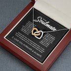 To My Soulmate Wife Christmas Gift Necklace Mother Girls Interlocking Heart Necklace Dropshipping Metal Necklace with Gift Box