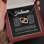 To My Soulmate Wife Christmas Gift Necklace Mother Girls Interlocking Heart Necklace Dropshipping Metal Necklace with Gift Box