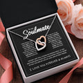 To My Soulmate Wife Christmas Gift Necklace Mother Girls Interlocking Heart Necklace Dropshipping Metal Necklace with Gift Box